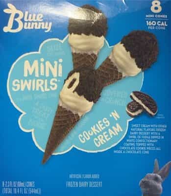 Blue Bunny Mini Cones Ckies/crm 8pk - C-Town