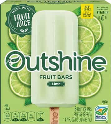 Outshine Lime Frt Bars 6pk - C-Town